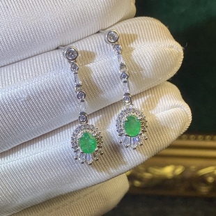 Natural emerald 925 silver earring stud earrings 4 x 5mm fashion simple support review