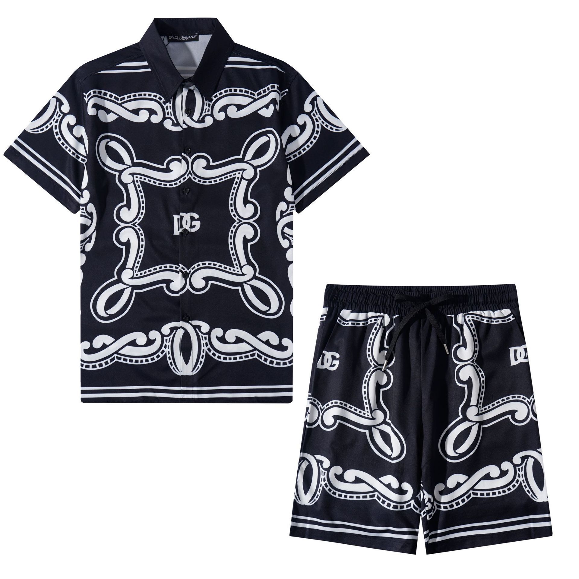 Transfronterizo de verano Amiri set clásico impresión de caju amiri camisa corta casual ropa deportiva para hombres y mujeres