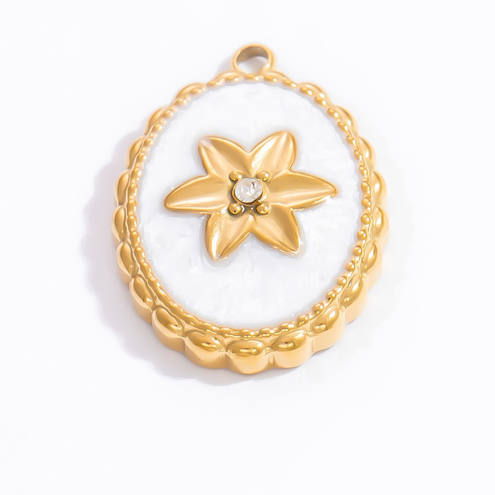 Pendant Jewelry Making Type 1 Piece 8.9mm 304 Stainless Steel Zircon PVD Coated Real Gold Plated Cross Heart Shape Butterfly Pendant DIY Jewelry Accessories