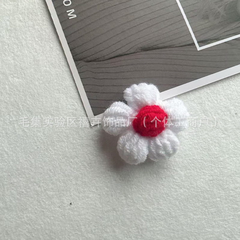 送料無料手作りかぎ針編みパフフラワーウールの花 DIY ヘアピンジュエリーアクセサリーコサージュバッグ衣類アクセサリーフラワー|undefined