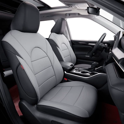 Covers, Modelə uyğun (Original) oturacaq örtükləri - black-gray-original-car-texture-five-seats-nappa-leather-full-surround-of-front-and-rear-rows