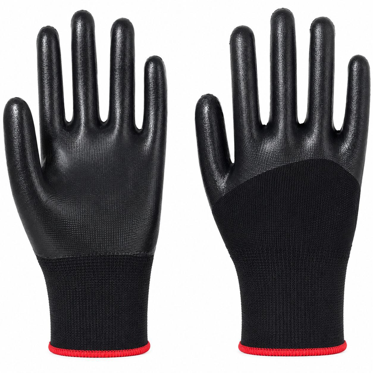 Guantes de nitrilo de nylon resistentes al aceite y resistentes al desgaste guantes de protección laboral respirantes pegamento engrosado guantes Dingqing al por mayor