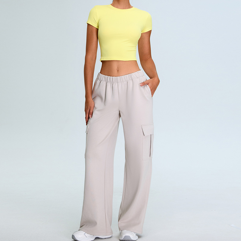 Cross-border nuevo desnudo y delgado yoga conjunto de ropa de fitness de mujeres relajado ocio pilates juego de ropa de ejercicio