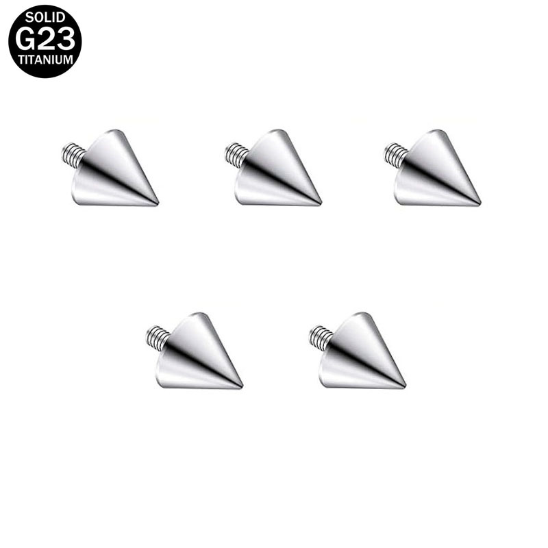 钛合金螺纹尖椎唇钉鼻钉恶魔钉耳骨钉外牙尖锥头穿刺饰品埋钉替换|ms