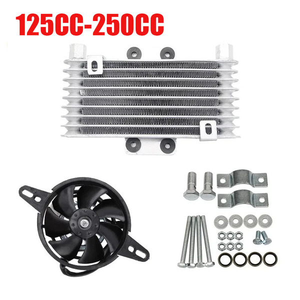 Oil cooler modified motorcycle oil radiator with fan screw…