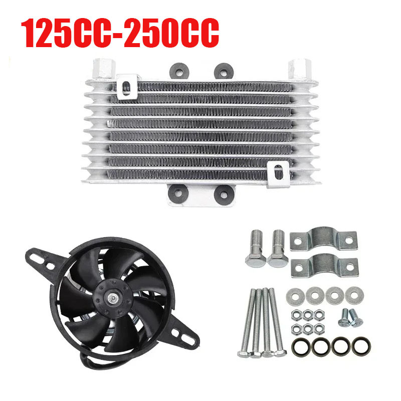 Oil cooler modified motorcycle oil radiator with fan screw…