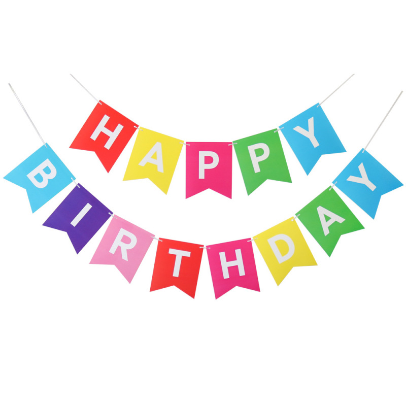箔押し魚尾誕生日おめでとう旗happy birthdayパーティー装飾誕生日おめでとうバナー花|undefined