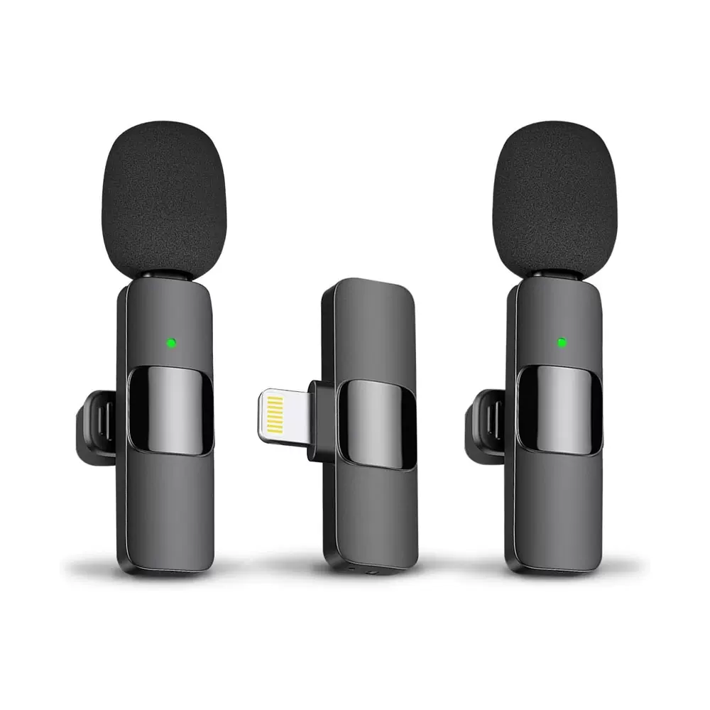 领夹式麦克风一拖二抖音户外收音话筒降噪蓝牙录音2.4G手机声卡