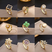 欧美高级感轻奢微镶锆石戒指女小众设计精致开口食指戒时尚指环潮