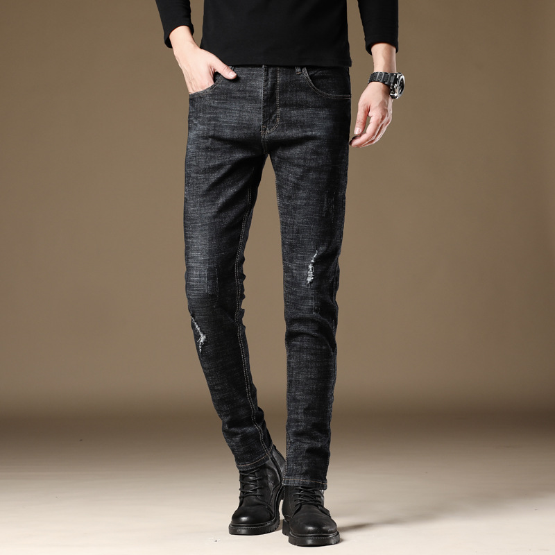 Marca de moda coreana stretch jeans todo partido slim fit lápiz pantalones de primavera y otoño 2023 nuevo suave y cómodo lápiz pantalones para hombres