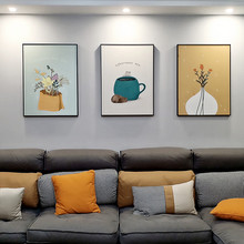 北歐小清新裝飾畫客廳沙發背景牆兒童現代簡約花卉餐廳貓掛畫壁畫