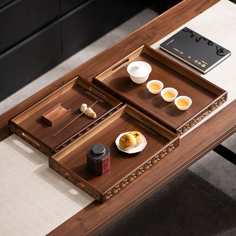 Environmentally Friendly Paint-Coated Bamboo Tray for Home Dining Table, Snack Tray, Homestay Hotel Tea Display Tray, Multifunctional Storage Tray
