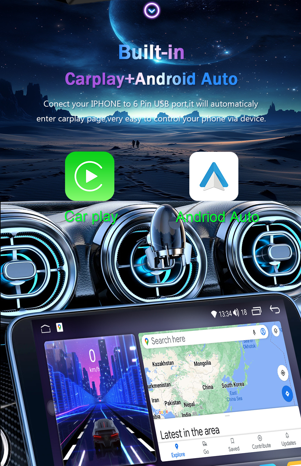 Android Navigation Is Suitable for 07-11 Toyota Corolla Navigator Car Mp5 Player All-In-One Gps