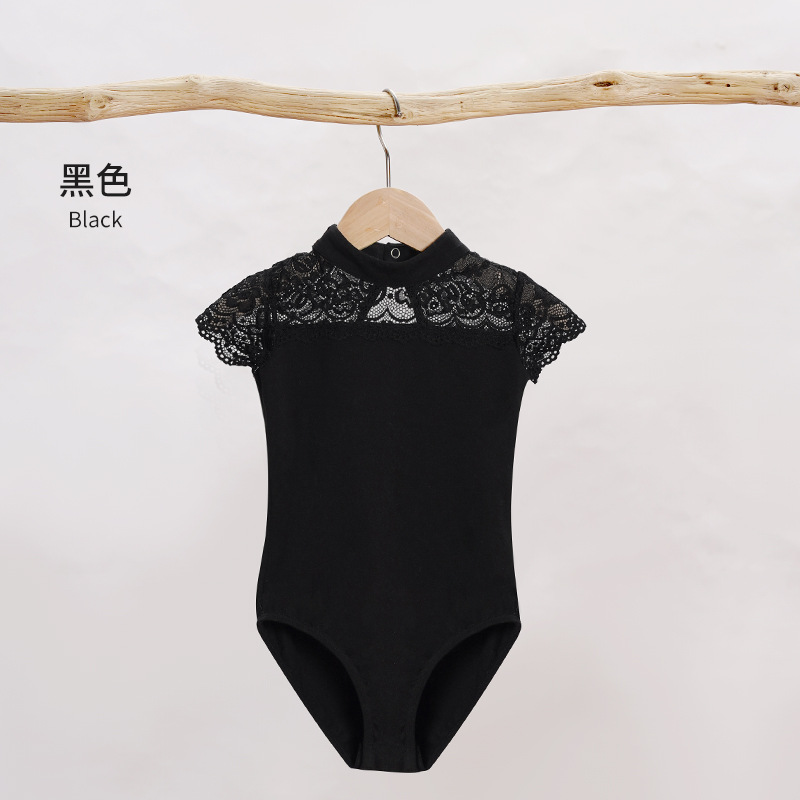 Ropa de baile para niños Ropa de baile de encaje de verano Ropa de baile de manga corta estilo francés retro delgado de cadera alta para mujeres