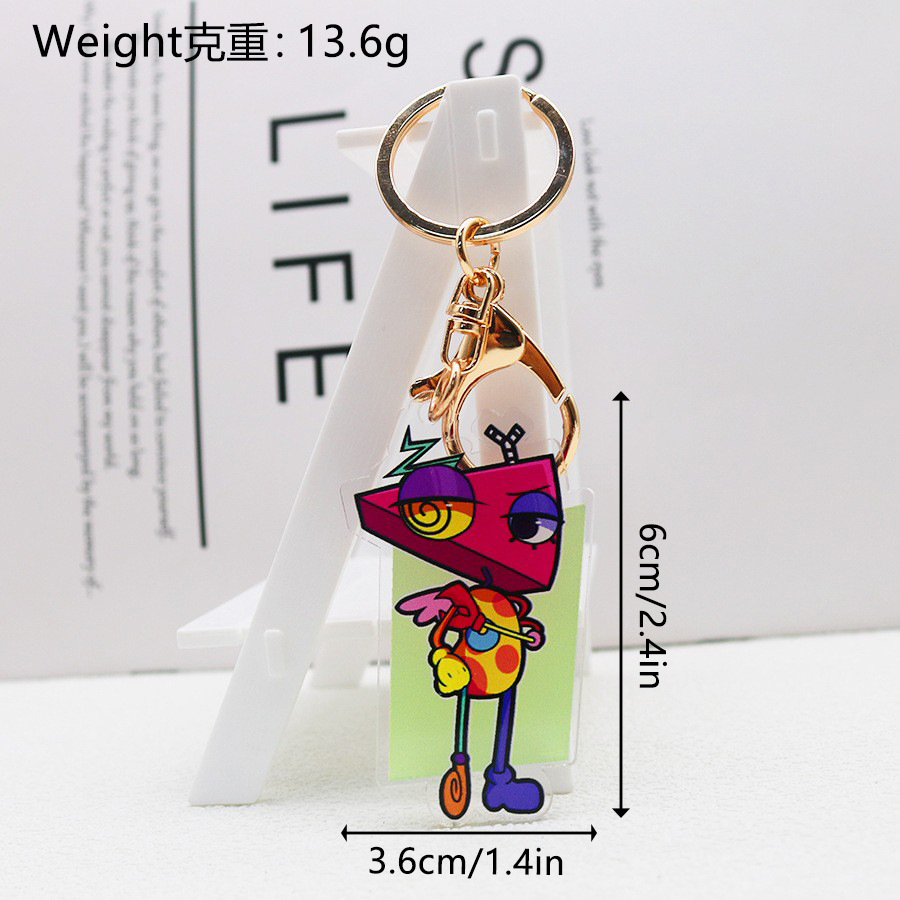 Transfronterizo el increíble circo digital circo acrílico llavero payaso encanto