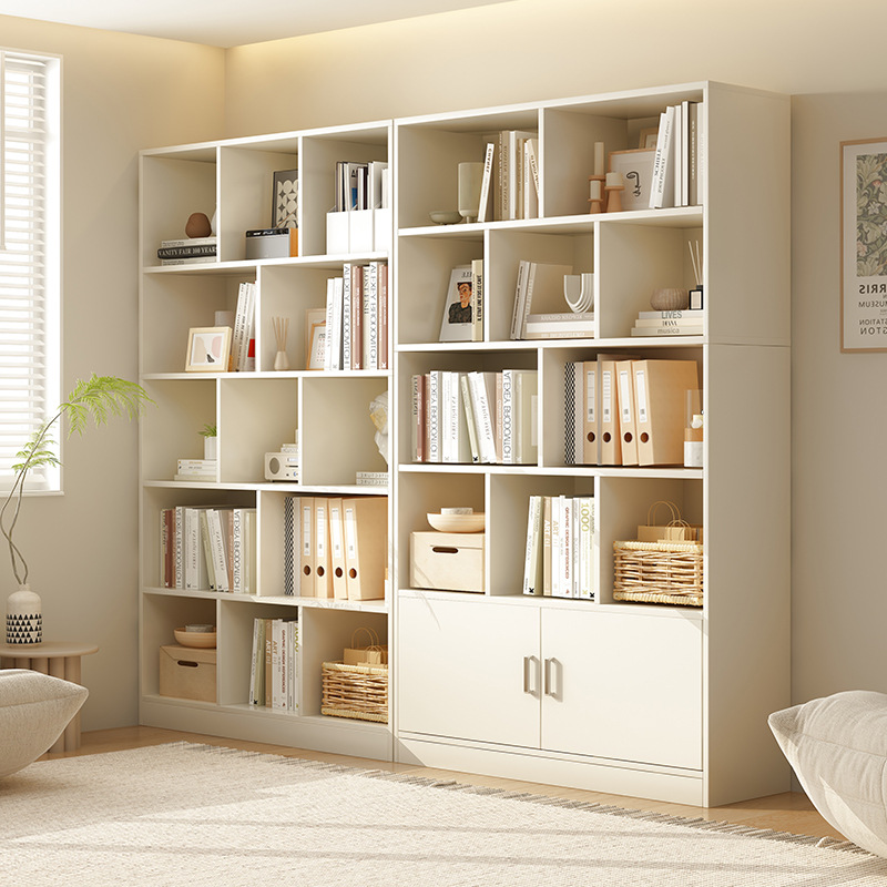 書架一體靠牆柜子儲物櫃落地架子學生圖書架展示櫃家用書櫃置物架