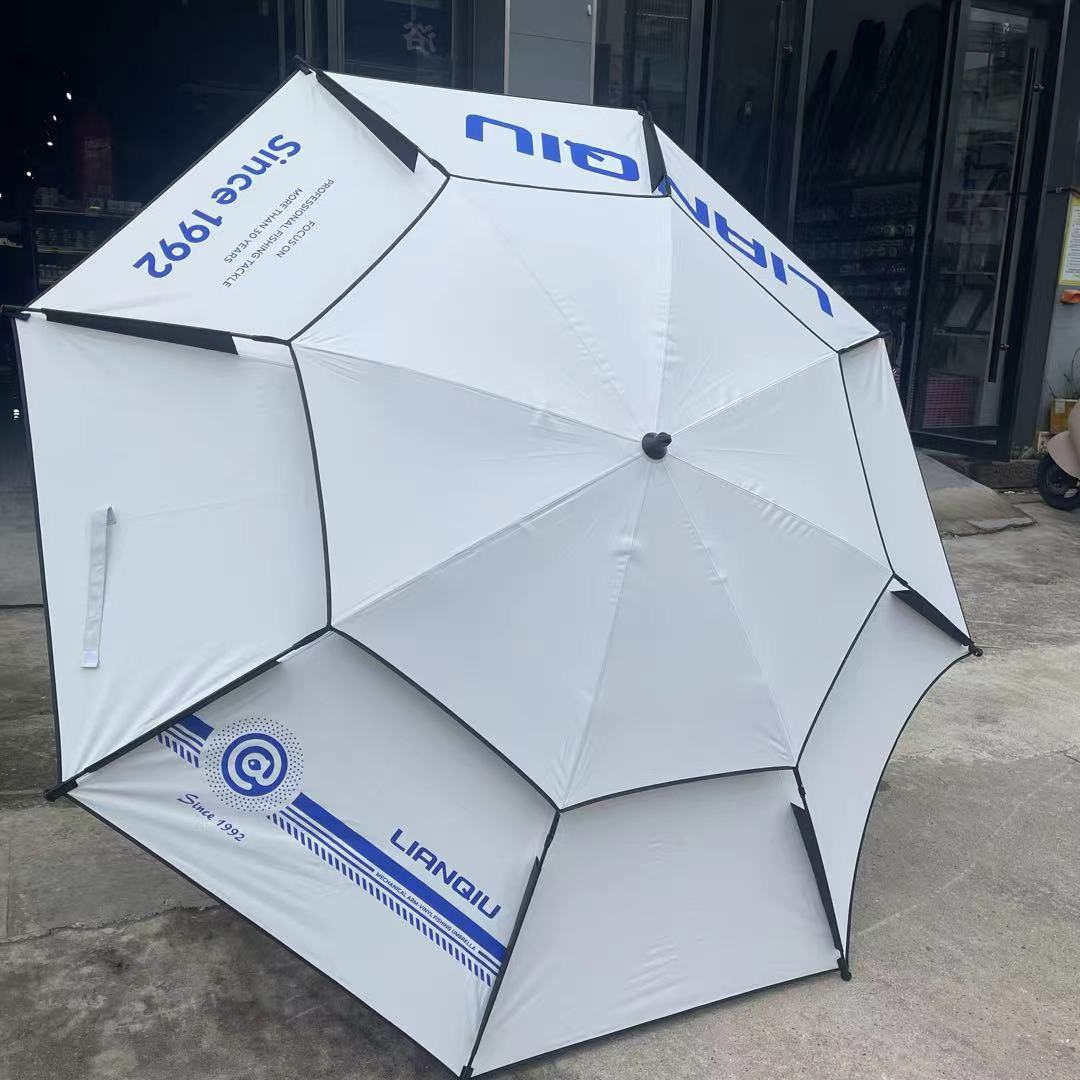 Lianqiu Fishing Umbrella 2026 New Model A5 Outdoor Mechanical Arm Sun Protection Large Fishing Umbrella 2.4 Meters Off-White for Fishing and Outdoor Fishing