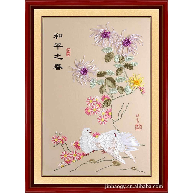 Bordado a mano DIY cinta bordado colgante pintura principiante bordado punto de cruz sala de estar pintura decorativa Lu bordado niños pequeña pintura colgante