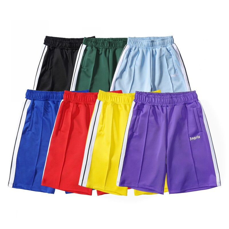 Angel's New Casual Sports Shorts for Men and Women, Breathable, Micro-Elastic, Quick-Drying, Side Webbing, Rainbow Color Trouser Waist Drawstring