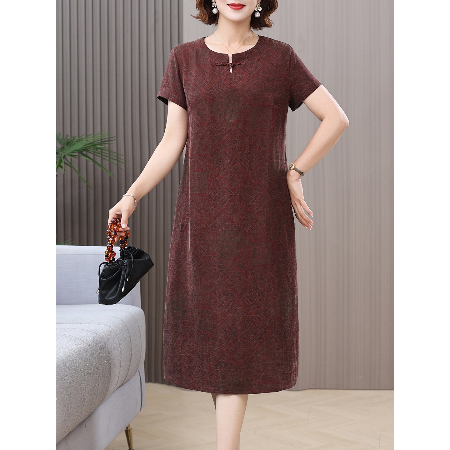 Summer elegant silk dress