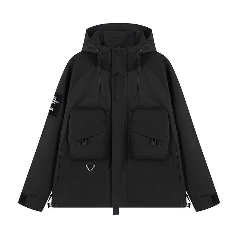 Chaqueta para hombres explosión de herramientas al aire libre abrigo de vestir de viento chaqueta con capuz para hombres y mujeres marca de moda japonesa universal resistente al desgaste
