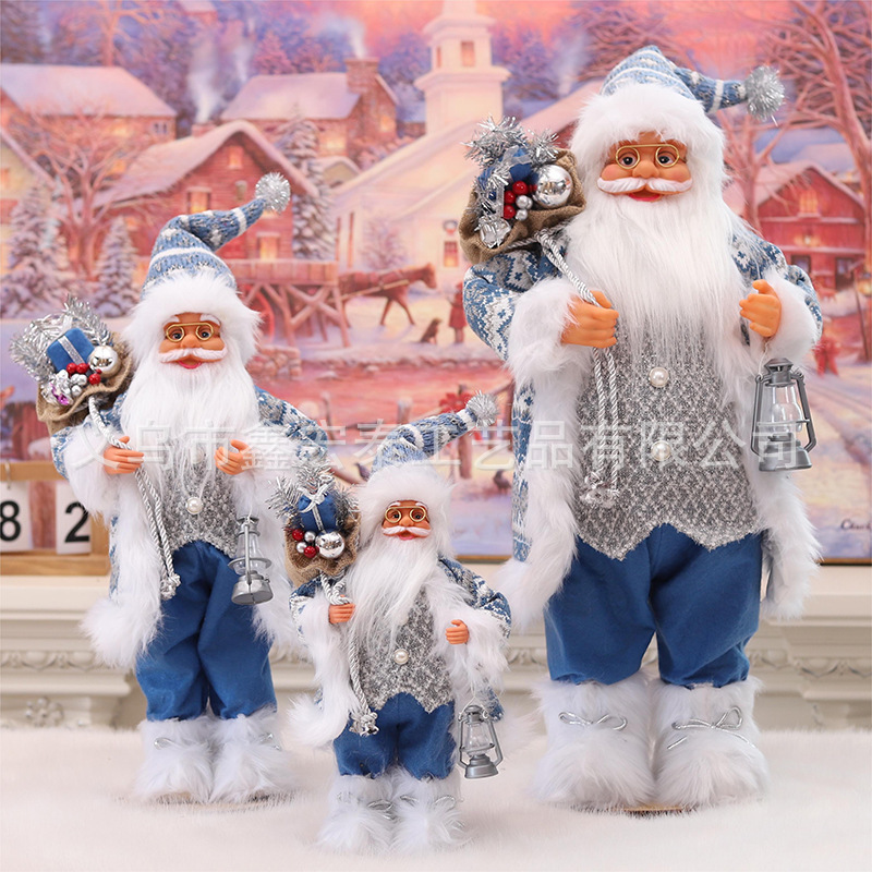 クリスマス漫画風布製サンタクロース人形、立った姿のクリスマス飾り、サンタ人形、ショーウィンドウ装飾用品、ギフト|undefined