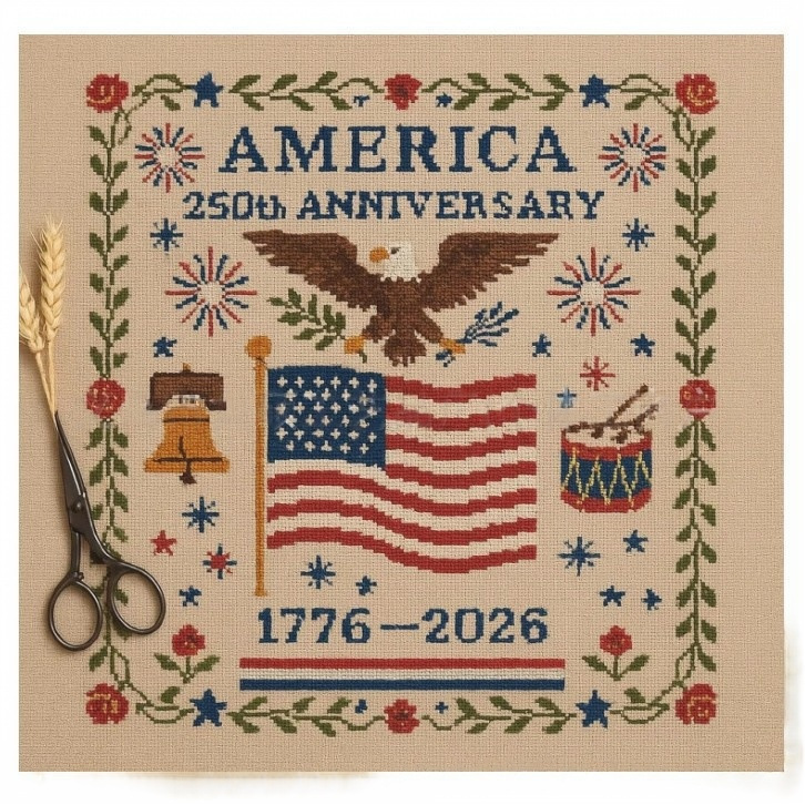 250th Anniversary of America Cross Stitch Kit 美国周年十字绣|undefined