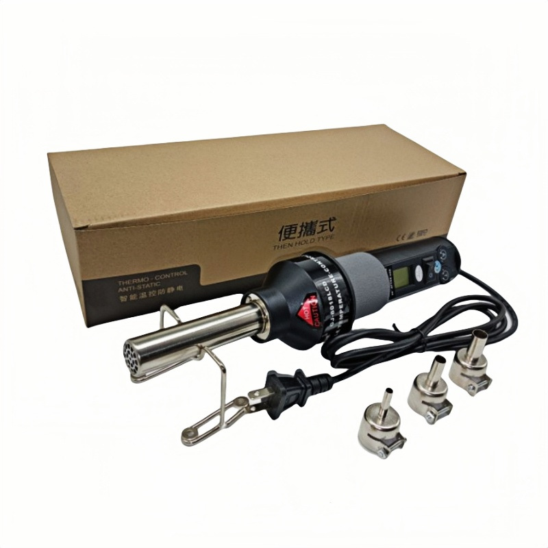 Envío gratis pistola de aire caliente industrial portátil con control de temperatura y pantalla digital, pistola de calor de 110v, juego de soplador de aire caliente con temperatura constante