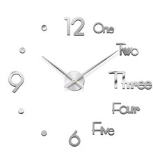 亚马逊优质亚克力创意客厅装饰 DIY静音挂钟欧式款式钟表镜面扫描