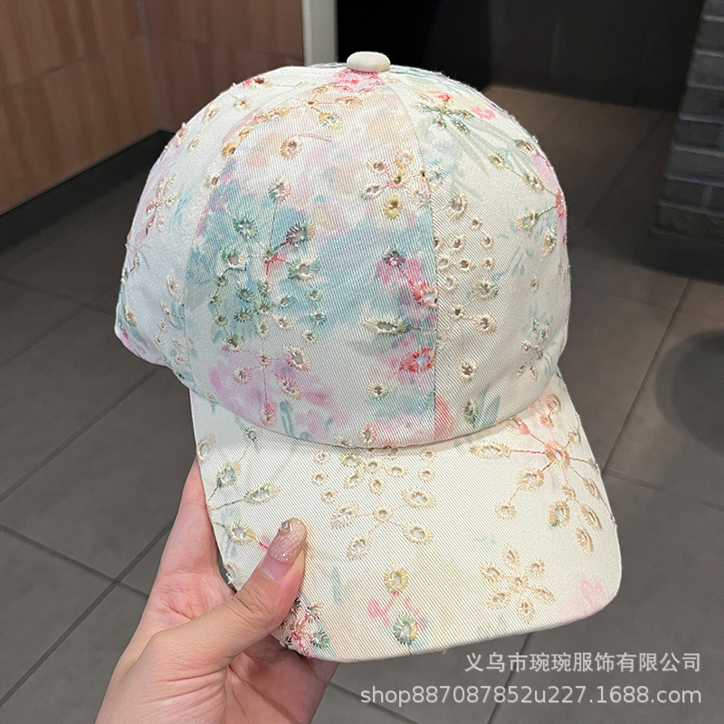 跨境春夏季男女士富贵花朵棒球帽子欧美个性遮阳防晒鸭舌棒球帽子|undefined
