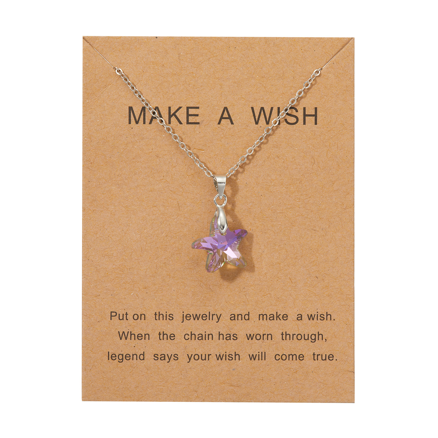 Fashion Starfish Heart Shape Alloy Plating Artificial Crystal Womenu0027S Pendant Necklace 1 Piece