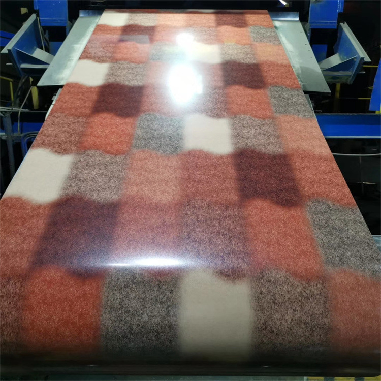 彩钢板梦幻韩国 迷彩板菱形砖彩涂木纹印花镀锌板