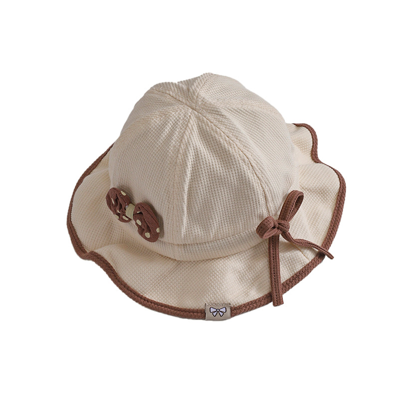 Sombreros para bebés coreanos otoño y invierno niñas de vello dulce sombrero de pescador versátil sombrero de primavera y otoño ajuste de sombrero