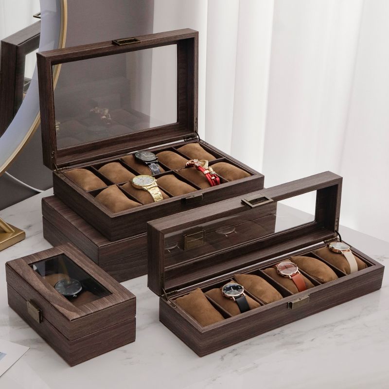 Watch Desktop Storage Box Dust-Proof Home Watch Jewelry Box Bracelet Watch Box Watch Storage Light Luxury Antique