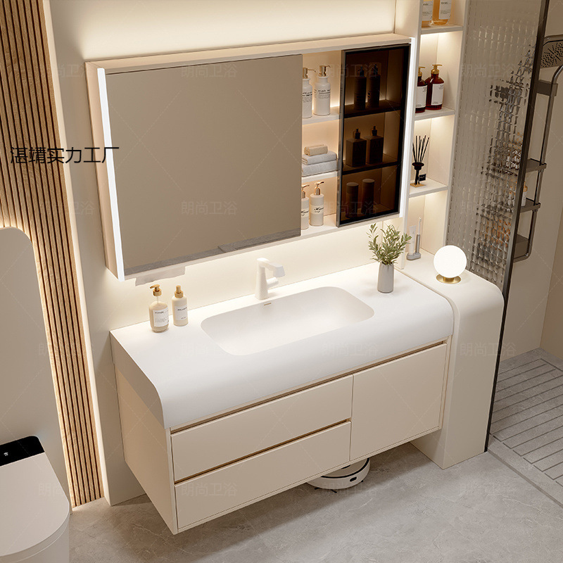 モダンでシンプルなコロニールの肌に優しい一体型洗面台バスルームキャビネット洗面台トイレ洗面台|undefined