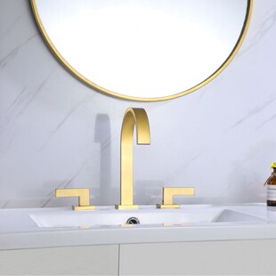 HZH all copper three-hole faucet hot and cold European style split bathroom cabinet three-piece washbasin faucet