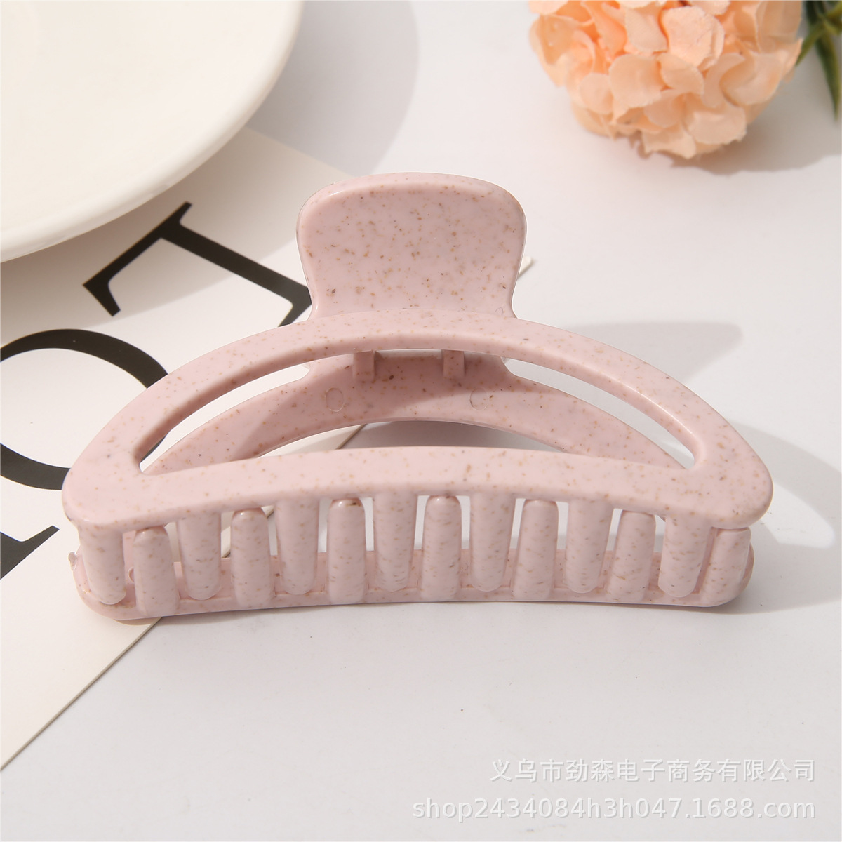 Venta caliente transfronteriza paja de trigo Morandi grab clip arco hueco cabeza de tiburón clip material degradable horquilla