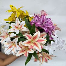 百合花仿真花场景布置婚庆酒店北欧客厅餐桌家居仿真花装饰假花