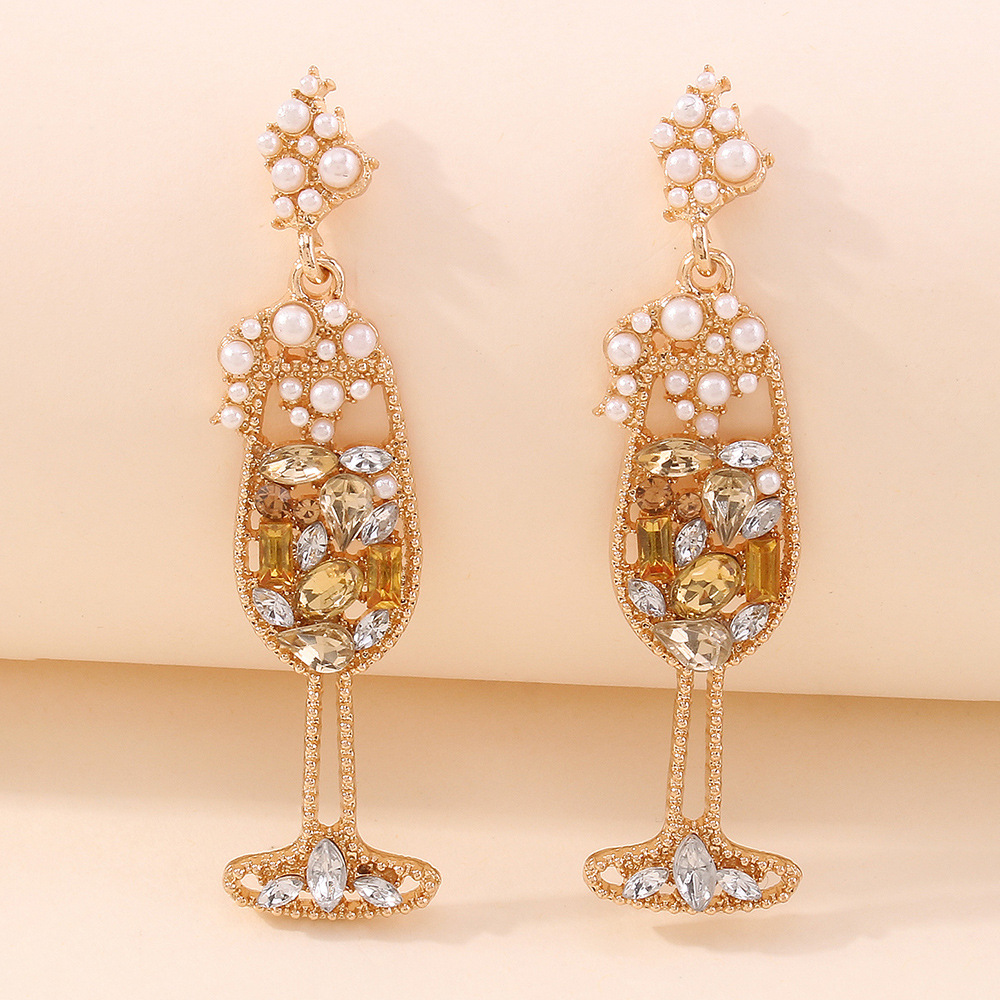 Fashion Goblet Creative Diamond Earrings display picture 5
