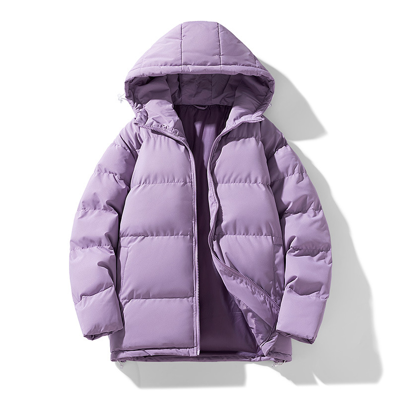 2024 invierno algodón hombre encapuchado pareja con el mismo color de marca de moda pan casual chaqueta de algodón al por mayor