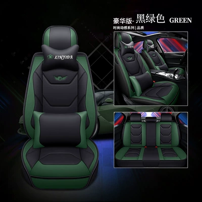 Seat cushion, seat cover — car SUV sedan seat cover - deluxe-black-green-five-seat-general