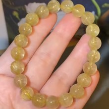天然维纳斯金发晶圆珠手链晶体通透发丝清晰招财发晶散珠配饰