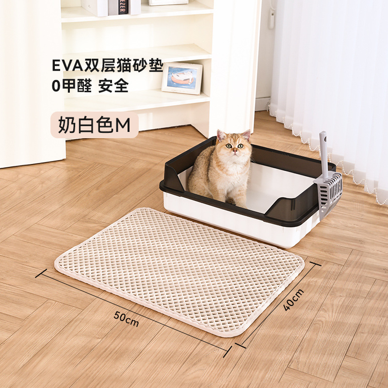 Alfombrilla de arena para gatos Filtro de doble capa anti-Out para gatos a prueba de salpicaduras Lavable gran control de arena gato alfombra de baño para gatos Cuenca
