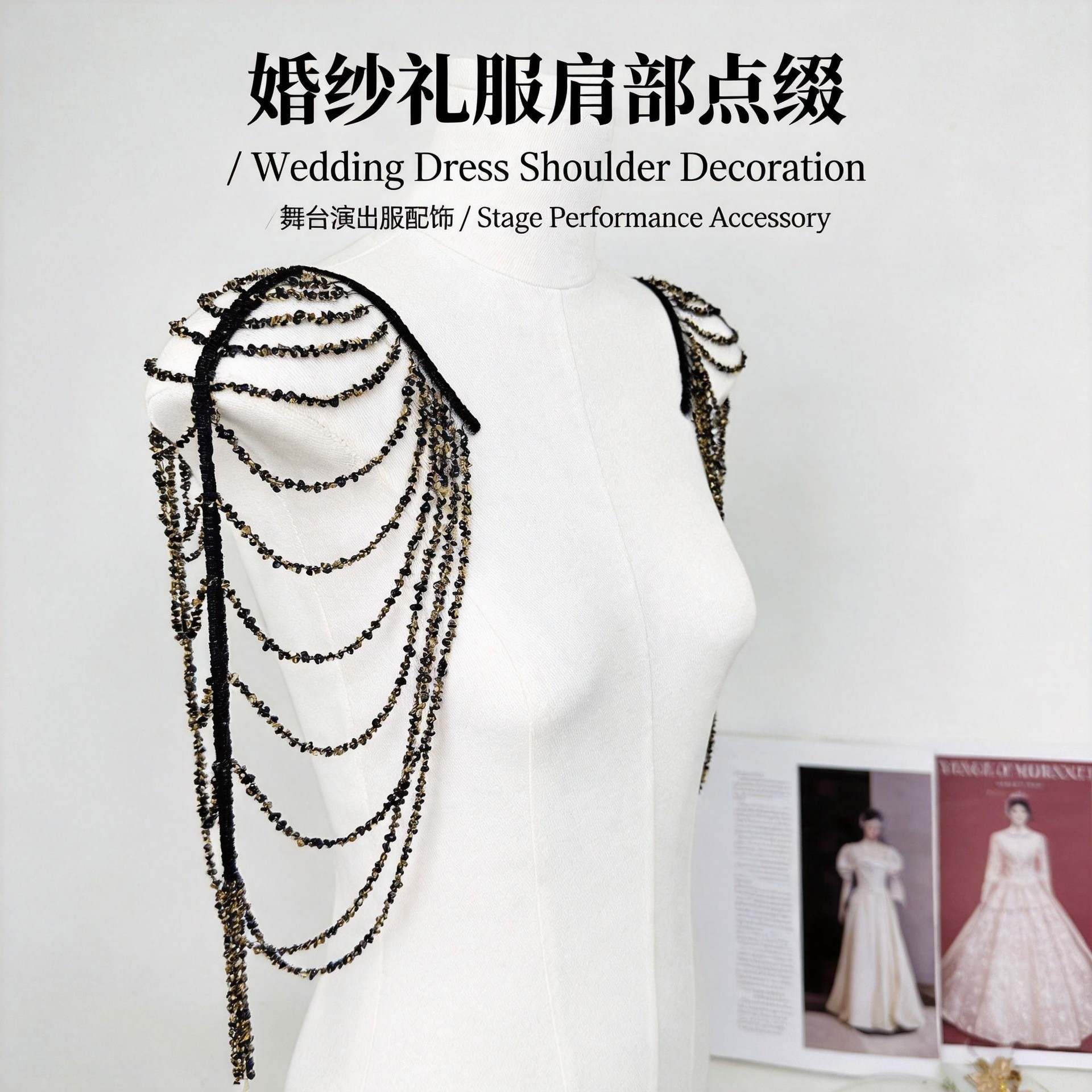 Joyas transfronterizas europeas y estadounidenses hechas a mano retro lujo tubo de perlas esbellas bordilla insignia de bodas espectáculo accesorios de vestido