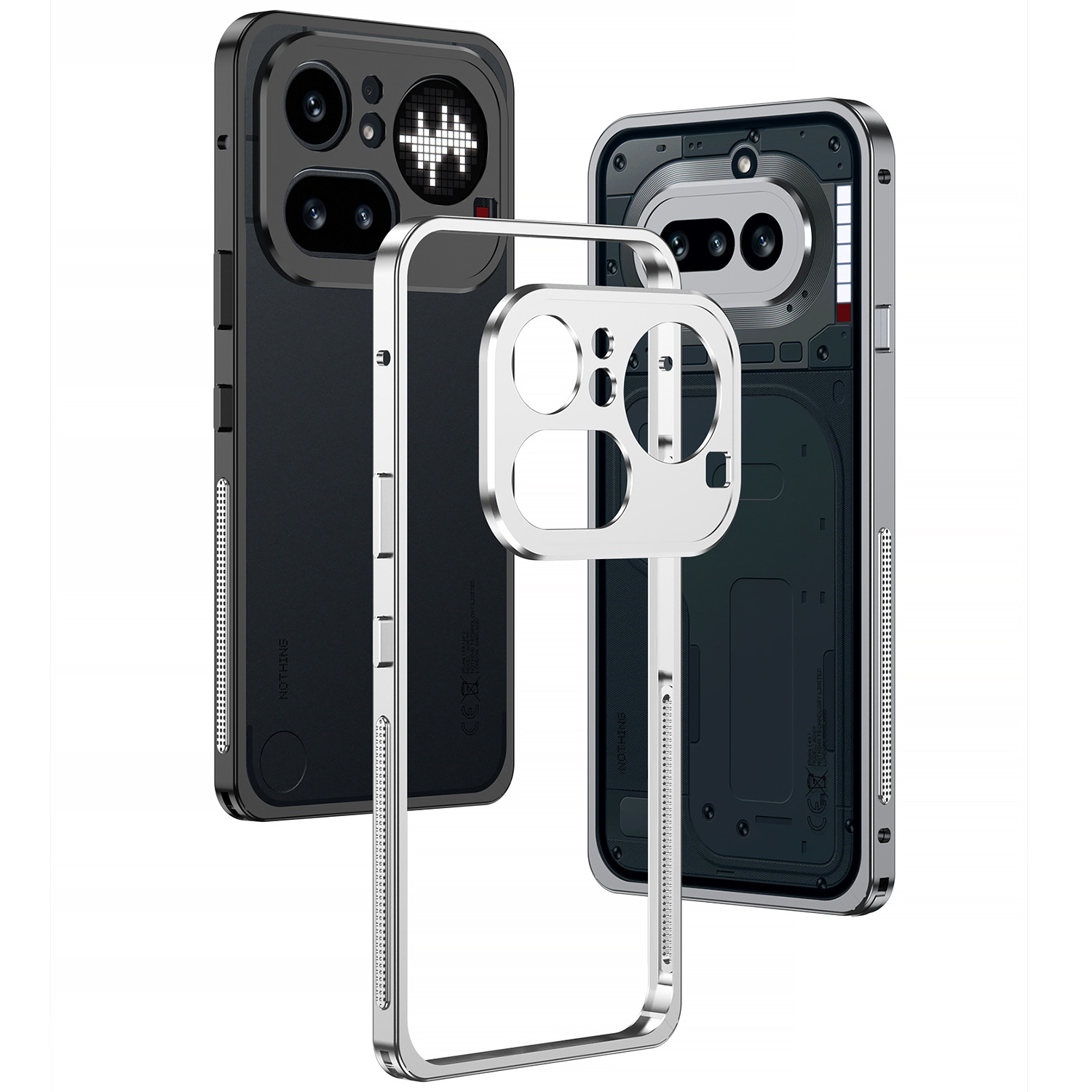Cross-Border Applicable for Nothing Phone4Apro/Phone4A Metal Lens Frame Seahorse Buckle Phone Case