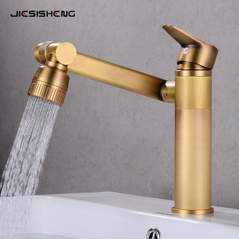 Brass Lucky Cat Basin Hot and Cold Faucet Bathroom Bathroom Cabinet Washbasin Multi-Functional Splash-Proof Faucet