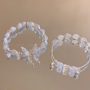 Popcorn Butterfly Beaded Bracelet Women's 2024 Summer Niche Design Sweet Girl Bracelet Super Fairy Student Girlfriend Bracelet