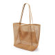 Cross-border Folding Beach Bag Mesh Mesh Handbag Women's Shoulder Bag Shopping Bag Summer Outdoor Travel Essential