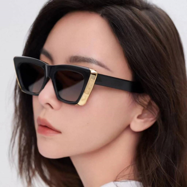 42g Weight Hip-Hop Geometric PC UV400 Protection Cat Eye Full Frame Women's Sunglasses