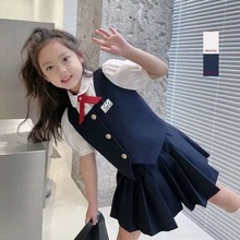 绿色伴侣女童夏装新款jk制服网红宝宝校服儿童幼儿园英伦风园服学